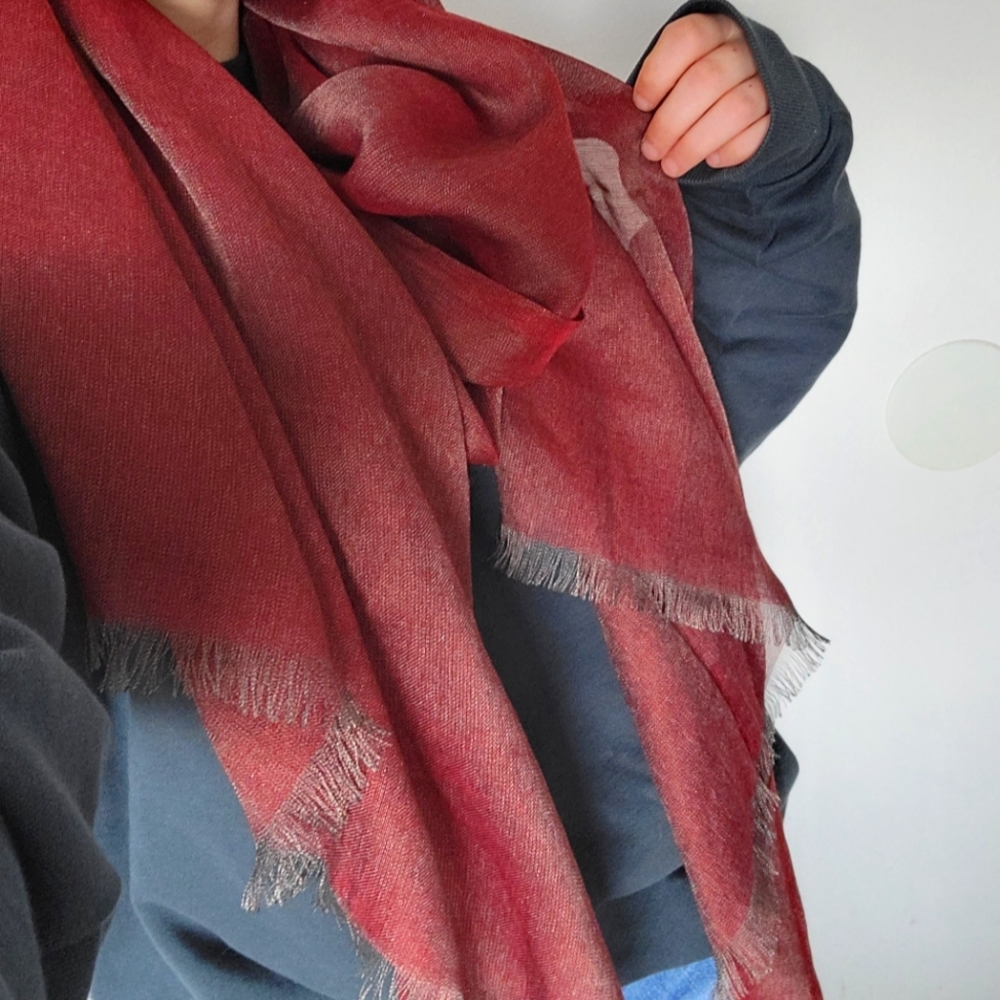 Dianora Salviati Wine Red Shiny Scarf